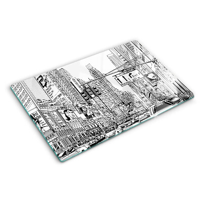 Snijplanken glas New York in stripboekstijl