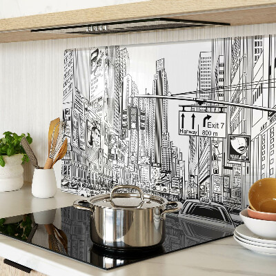 Szklana deska do krojenia Nowy Jork w stylu komiksowym
