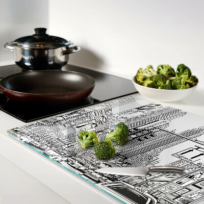 Szklana deska do krojenia Nowy Jork w stylu komiksowym