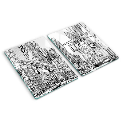 Szklana deska do krojenia Nowy Jork w stylu komiksowym