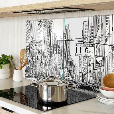 Szklana deska do krojenia Nowy Jork w stylu komiksowym