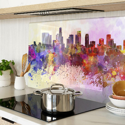 Glazen snijplanken Aquarel stadssilhouet landschap