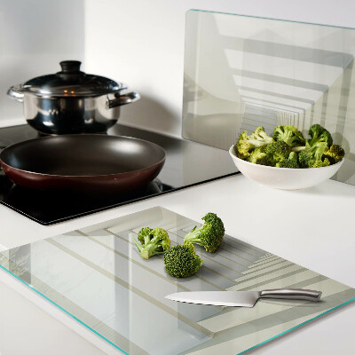 Szklana deska kuchenna Perspektywa architektoniczna z lustrzanym efektem