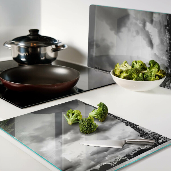 Glazen snijplanken De Eiffeltoren in zwart-wit