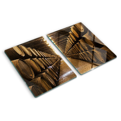 Deska kuchenna szklana Wnętrze winiarni z beczkami