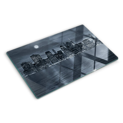 Glazen snijplanken Panorama van de nachtelijke stad