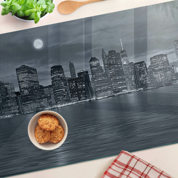 Glazen snijplanken Panorama van de nachtelijke stad