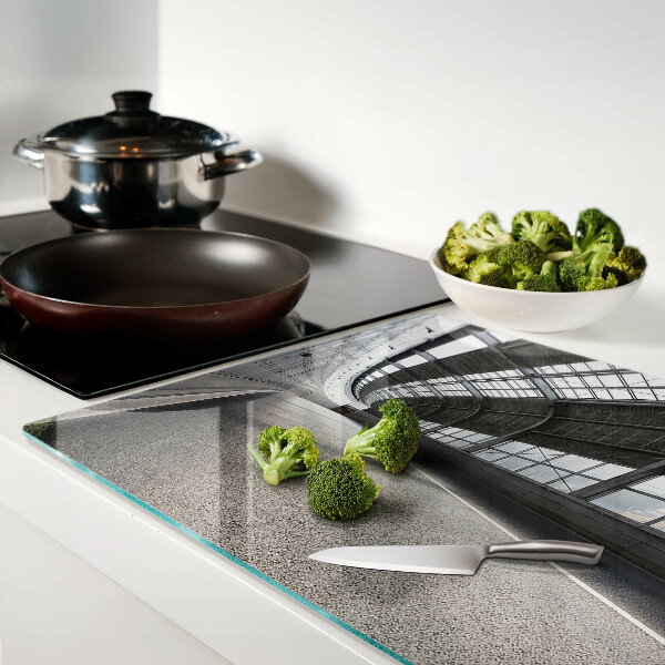 Szklana deska do krojenia Nowoczesna architektura i geometria