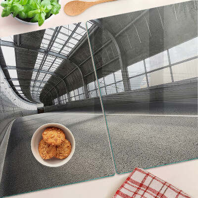 Szklana deska do krojenia Nowoczesna architektura i geometria