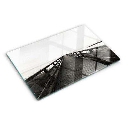 Snijplanken glas Houten brug over het water