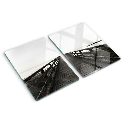 Szklana deska do krojenia Drewniany pomost nad wodą