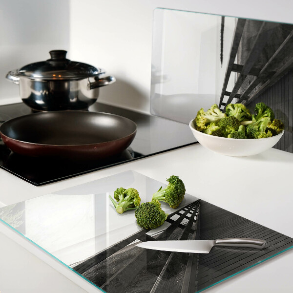 Snijplanken glas Houten brug over het water