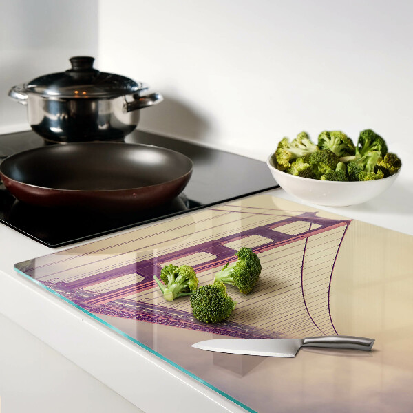 Szklana deska kuchenna Most Golden Gate w stylu vintage