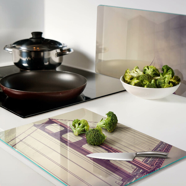 Szklana deska kuchenna Most Golden Gate w stylu vintage