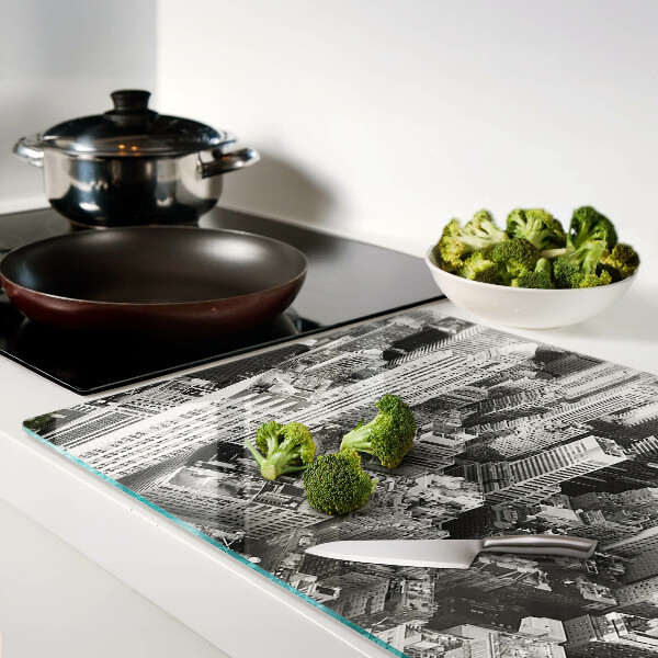 Snijplanken glas Een vogelperspectief van de stad