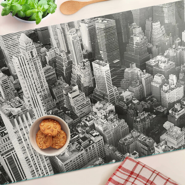 Snijplanken glas Een vogelperspectief van de stad