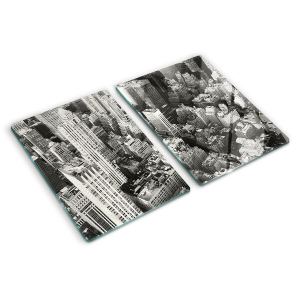 Snijplanken glas Een vogelperspectief van de stad