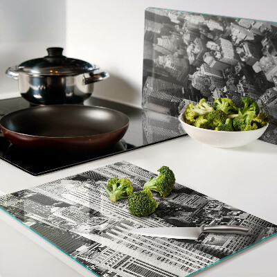 Snijplanken glas Een vogelperspectief van de stad