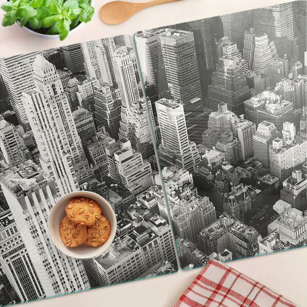 Szklana deska kuchenna Widok miasta z lotu ptaka