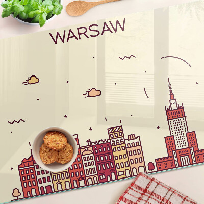 Deska kuchenna szklana Warszawskie kamienice i Pałac Kultury