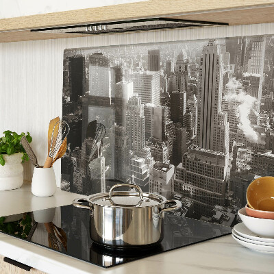 Deska kuchenna szklana Panorama miasta w odcieniach czerni i bieli