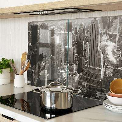 Deska kuchenna szklana Panorama miasta w odcieniach czerni i bieli