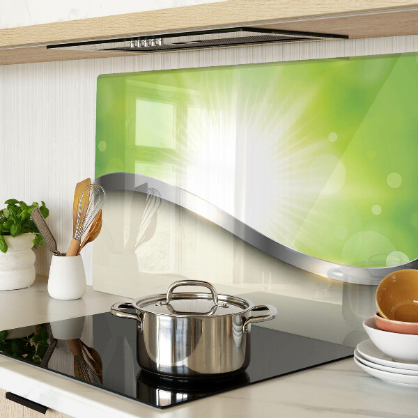 Snijplanken van glas Groene bokeh met lichtstralen