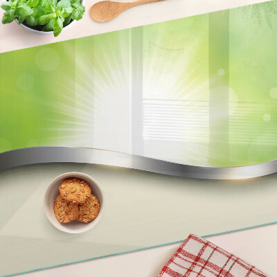 Deska kuchenna szklana Zielone bokeh z promieniami światła