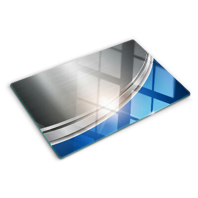 Glazen snijplanken Metaaleffect met blauwe accenten