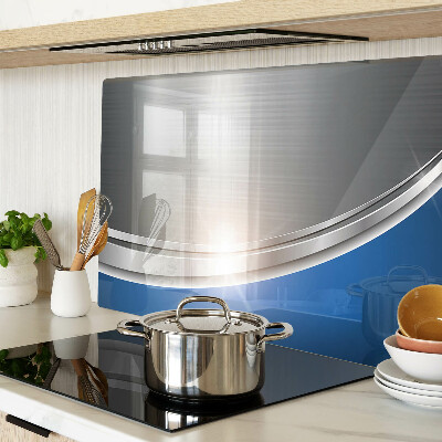 Szklana deska kuchenna Metaliczny efekt z niebieskimi akcentami