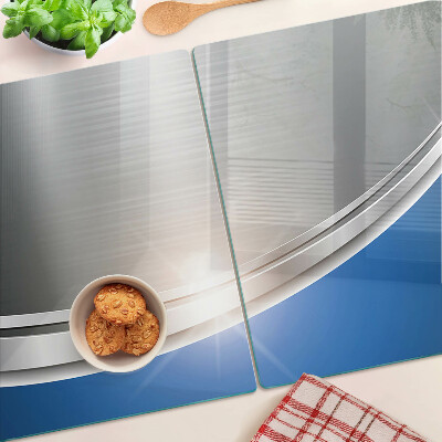 Glazen snijplanken Metaaleffect met blauwe accenten