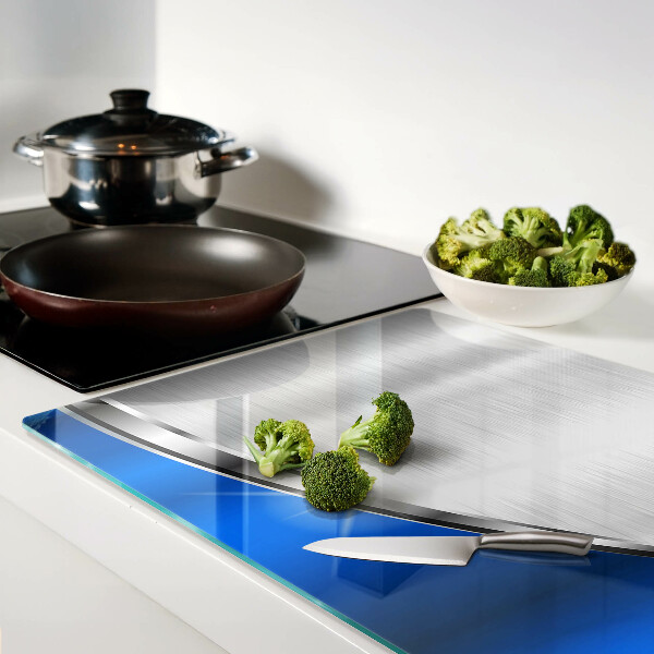 Szklana deska kuchenna Metaliczny wzór z niebieskimi akcentami