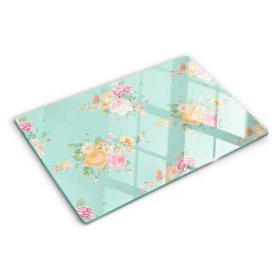 Glazen snijplanken Bloemenpatroon in pastelkleuren
