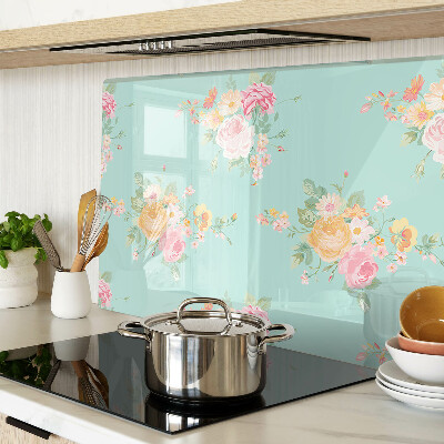 Glazen snijplanken Bloemenpatroon in pastelkleuren