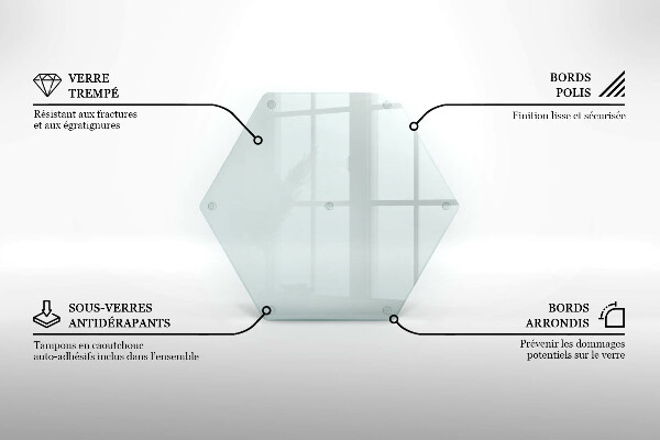 Glazen snijplanken Transparant zeshoekige