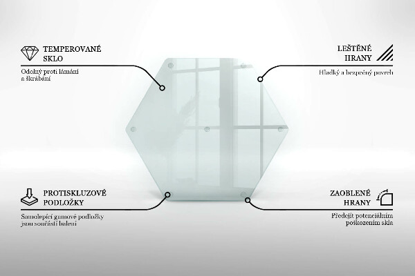 Glazen snijplanken Transparant zeshoekige