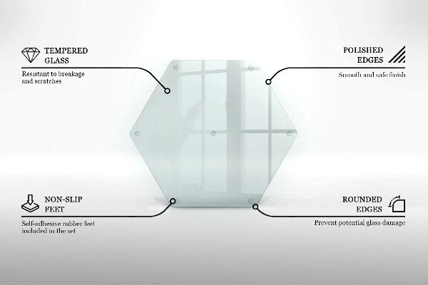 Glazen snijplanken Transparant zeshoekige