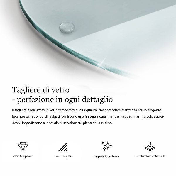 Deska do krojenia transparentna okrągła okrągła