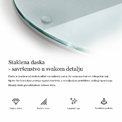 Deska do krojenia transparentna okrągła okrągła