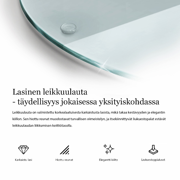 Deska do krojenia transparentna okrągła okrągła