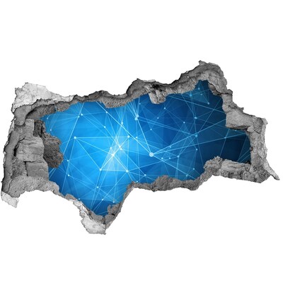 Wandsticker 3D doorkijk Digitale ruimte achter de muur