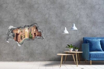 3D muursticker gescheurde muur De charmante straatjes van Toscane