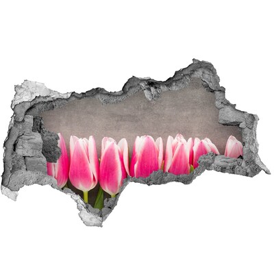 Zelfklevende 3D wandsticker illusie Tulpen in beton