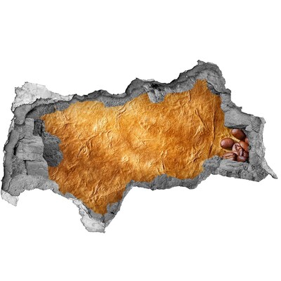 3D sticker gat in stenen muur Gouden gat in de muur