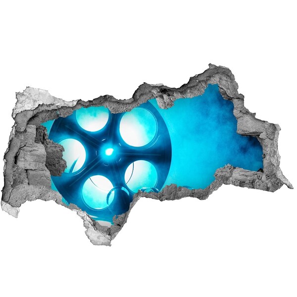 Zelfklevende 3D wandsticker illusie Film in actie