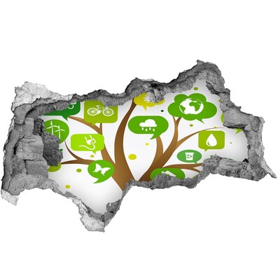 Wandsticker 3D doorkijk De groene wereld van de natuur