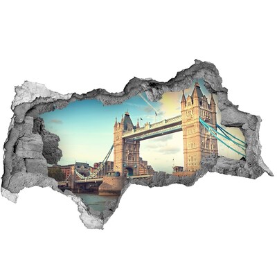 3D muursticker gescheurde muur Tower Bridge in Londen