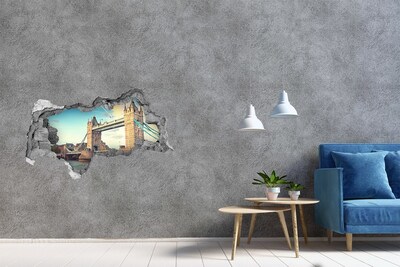 3D muursticker gescheurde muur Tower Bridge in Londen