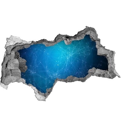 Wandsticker 3D doorkijk Kosmisch portaal in de muur