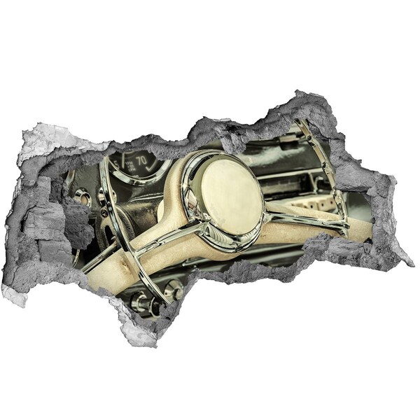 Foto zdjęcie dziura na ścianę Stylowy kokpit klasycznego samochodu